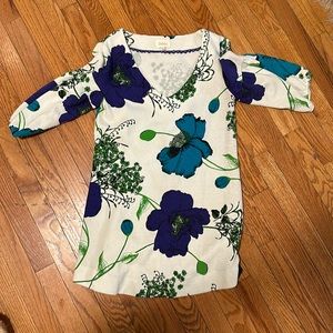 Deletta Anthropologie quarter bell sleeve floral dress